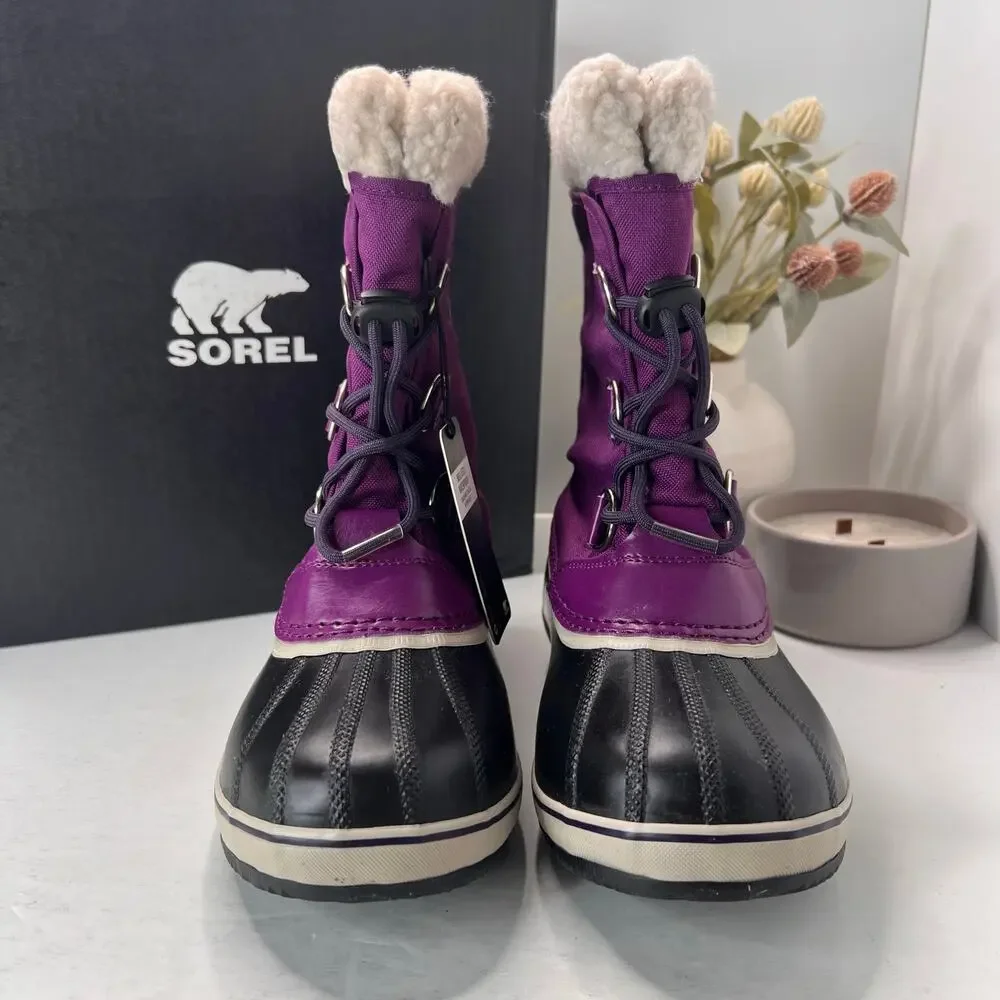 Sorel Yoot Pac TP Waterproof Boot Nylon Sherpa Wild Iris NY1962-594 Youth 6 NWD